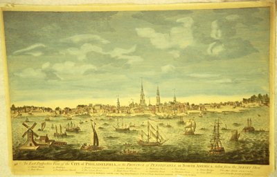 Prospettiva est della città di Filadelfia, c.1790 da English School